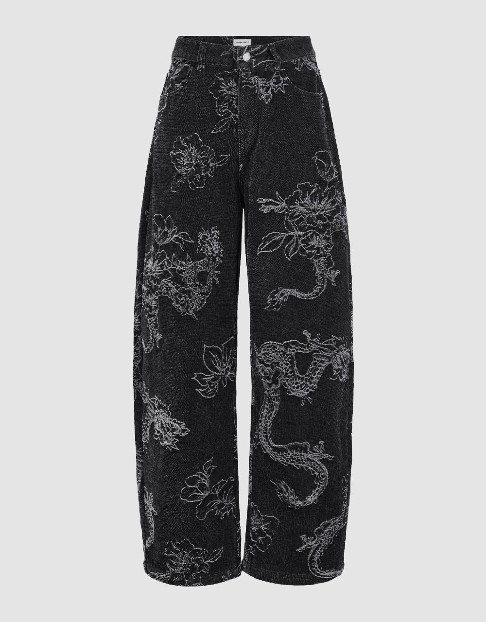 Dragon Printed Carrot Fit Jeans