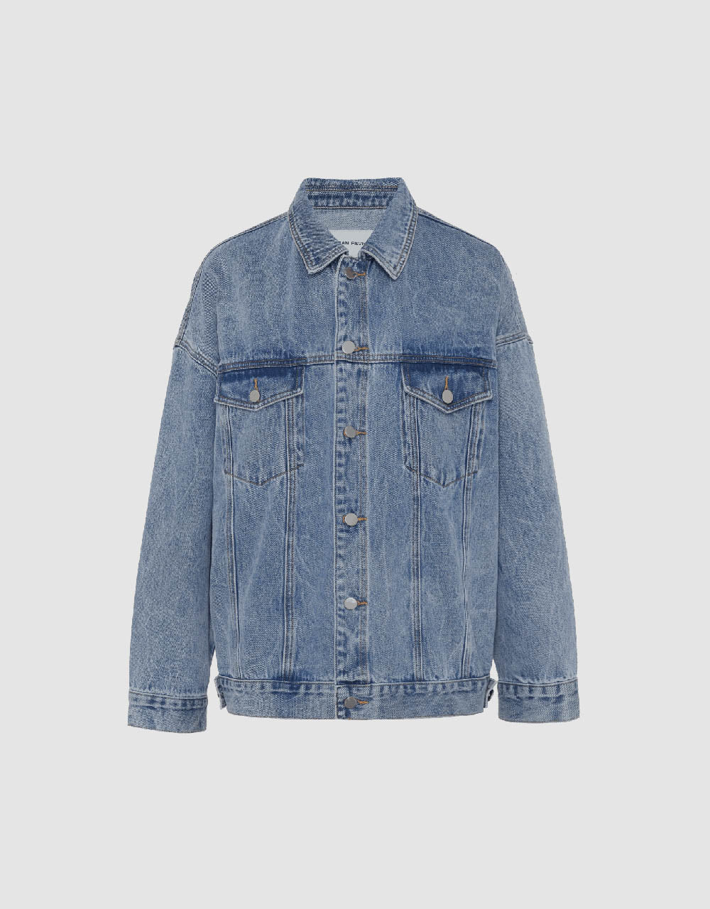 Drop Shoulder Sleeve Button Up Denim Jacket