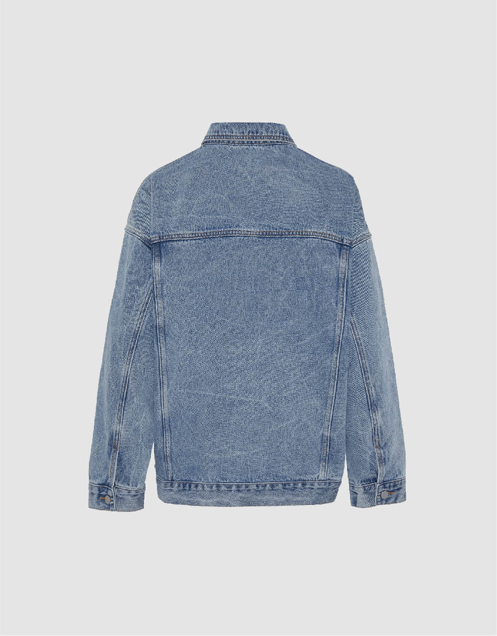 Drop Shoulder Sleeve Button Up Denim Jacket