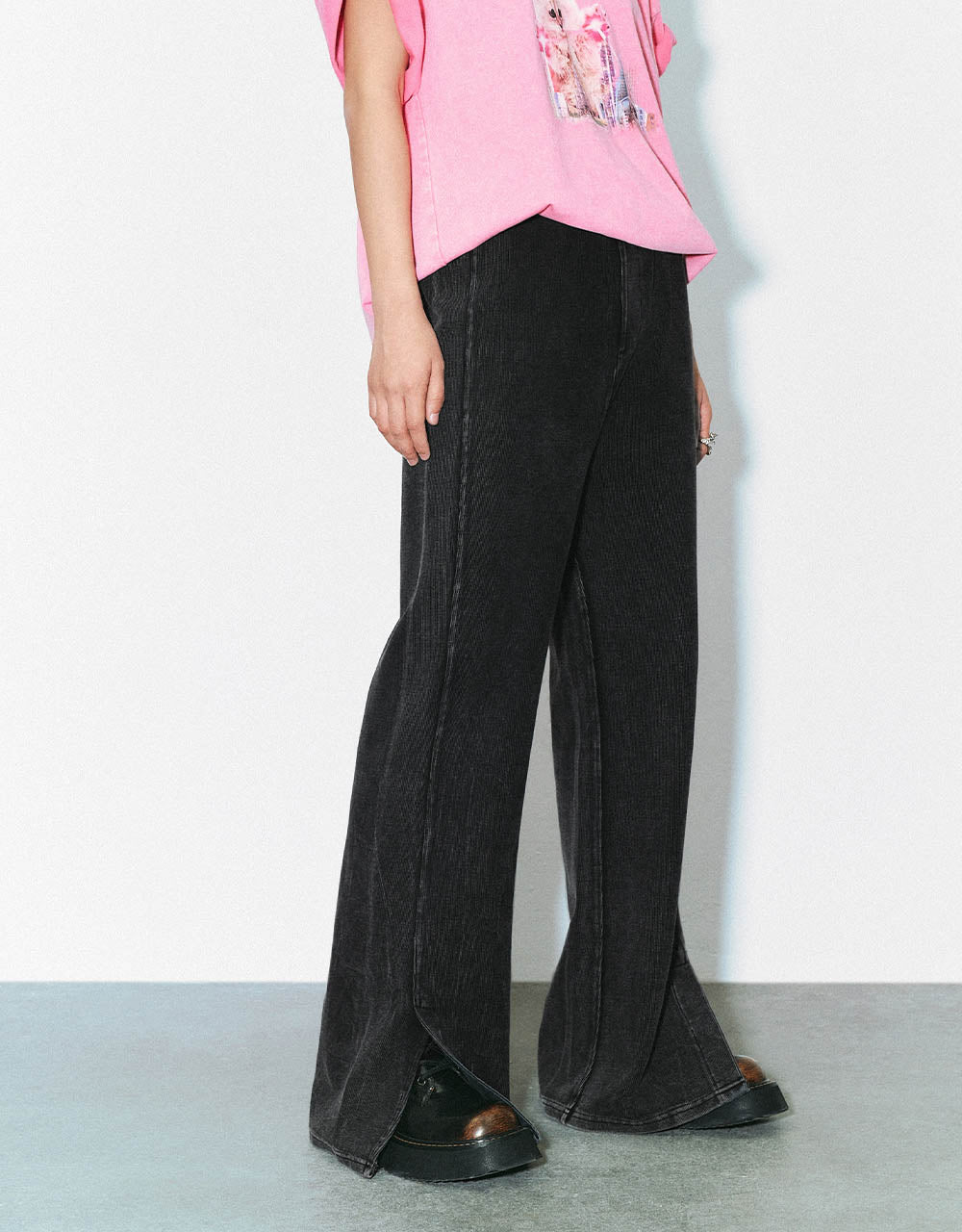 Elastic Waist Flare Jeans