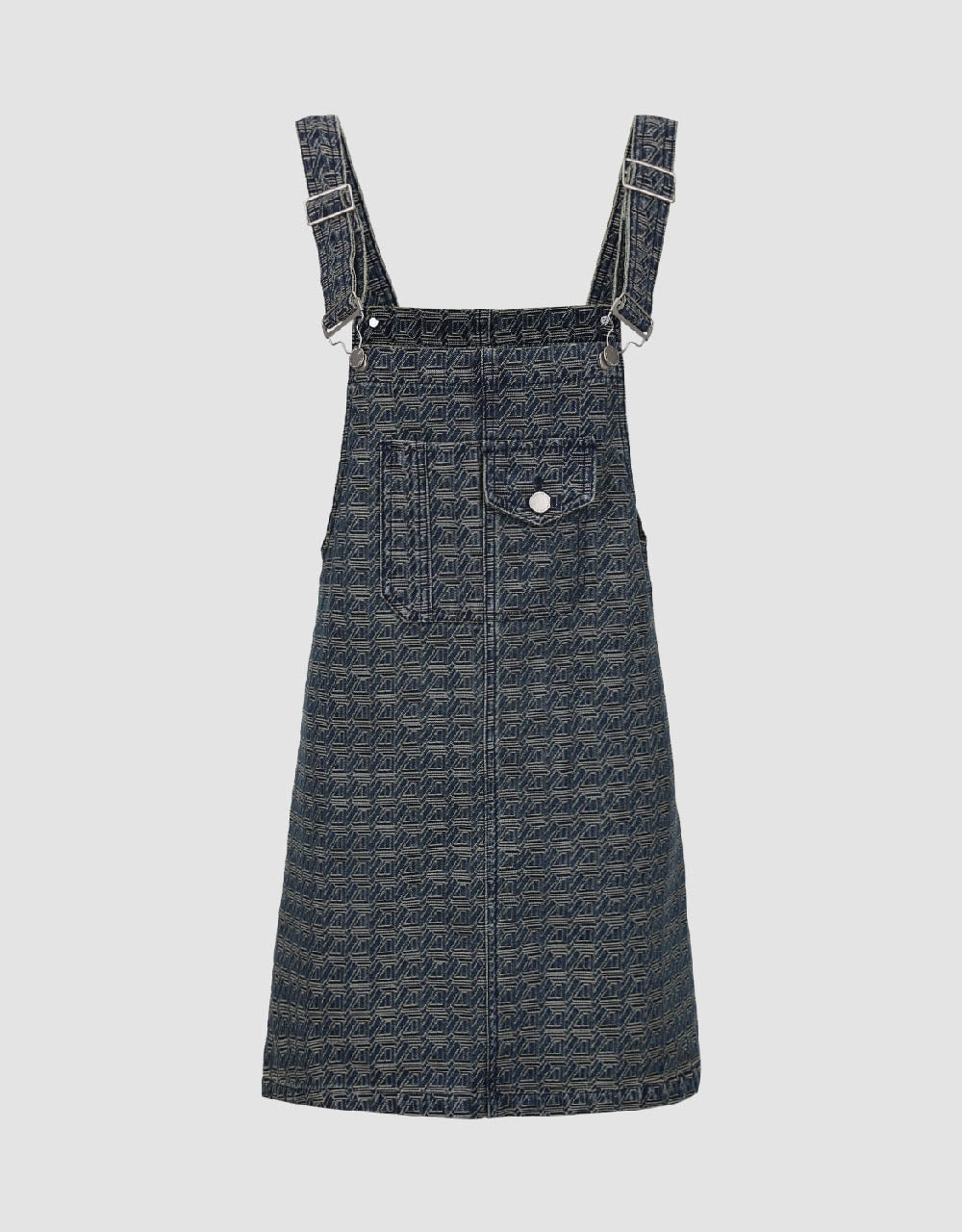 Monogram Mini Denim Pinafore Dress