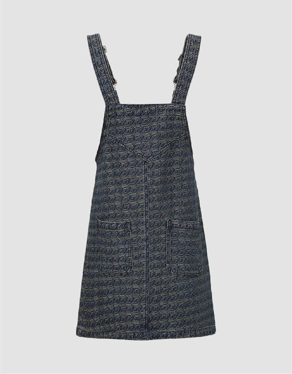 Monogram Mini Denim Pinafore Dress