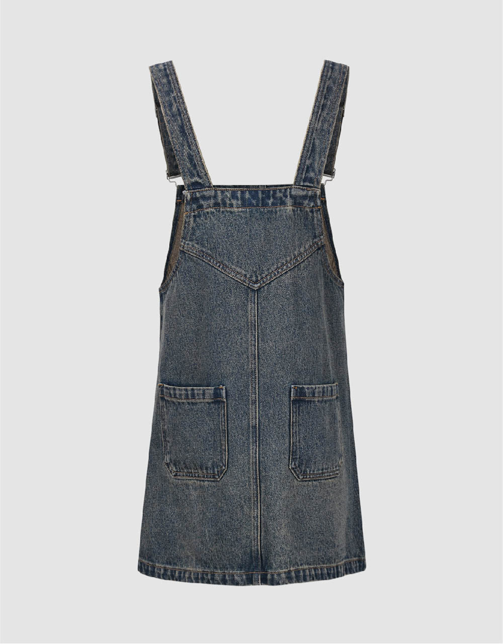 Mini Denim Pinafore Dress