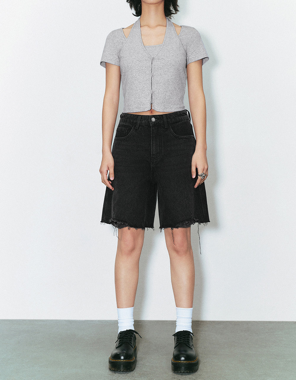 Raw Hem Denim Shorts