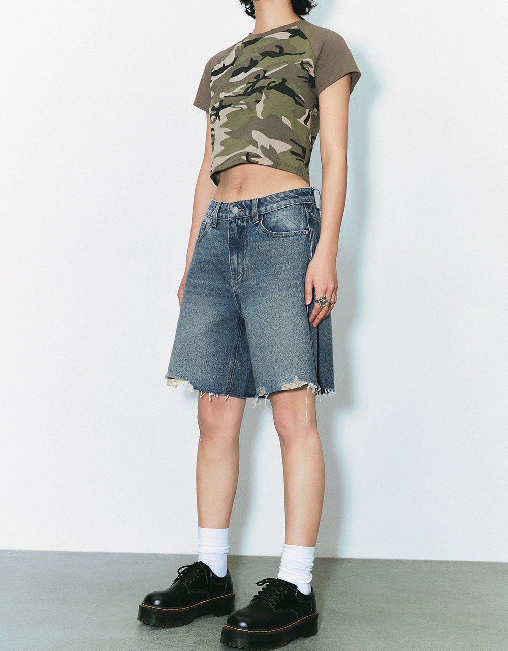 Raw Hem Denim Shorts