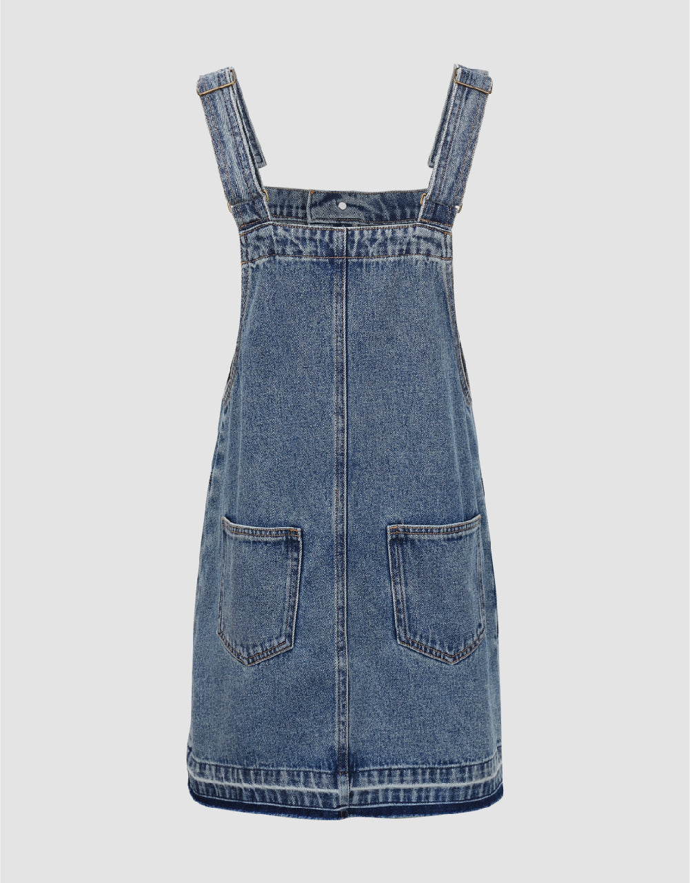 Raw Hem Denim Pinafore Dress