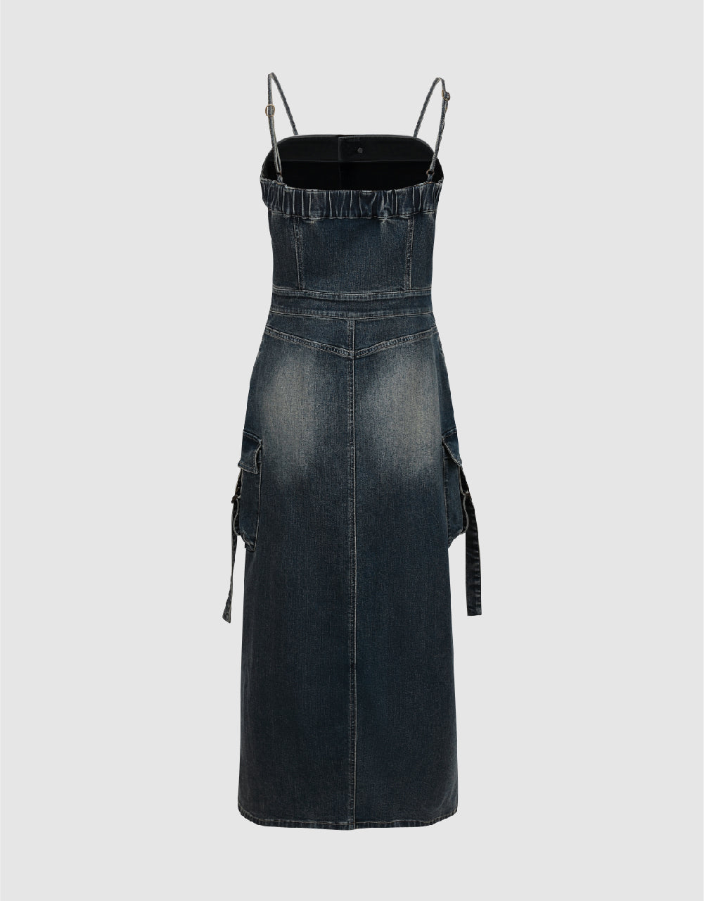 Skinny Off-Shoulder Cami Denim Dress