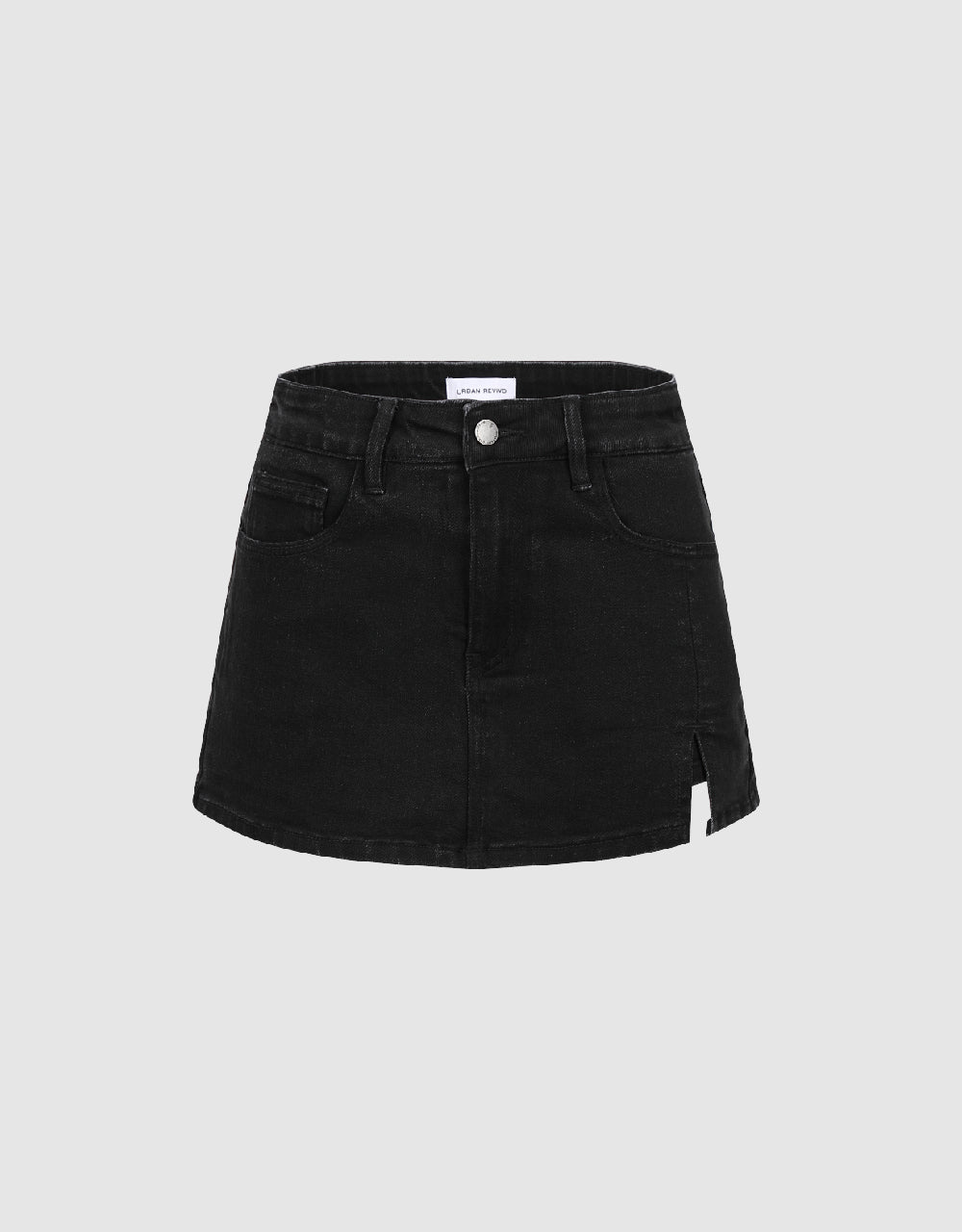 Split Hem Denim Shorts