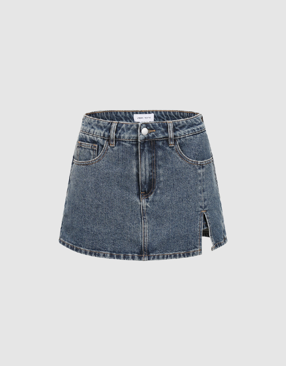 Split Hem Denim Shorts