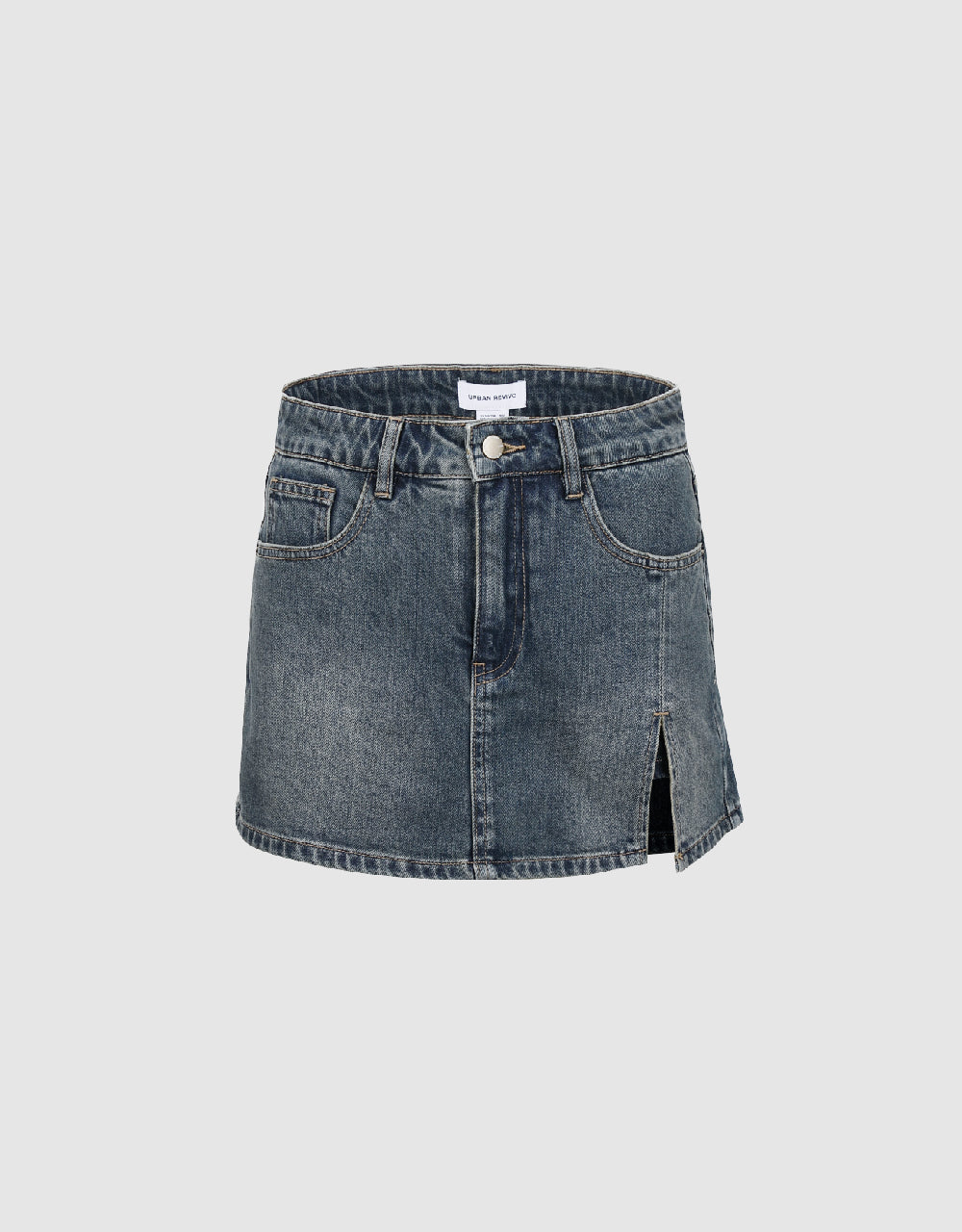 Split Hem Denim Shorts