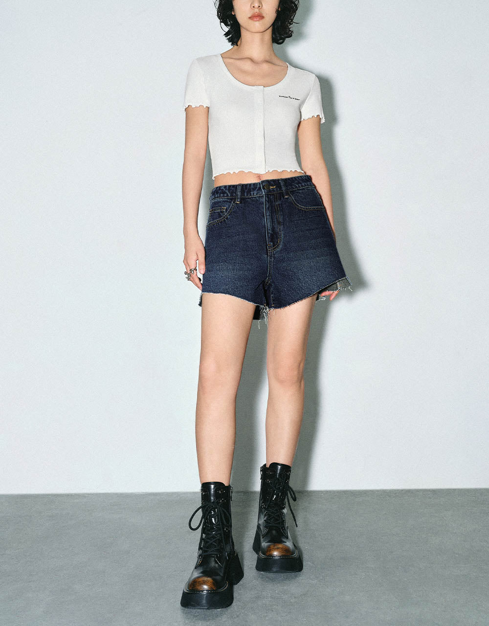 Raw Hem Denim Shorts