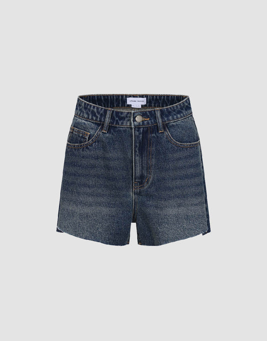 Raw Hem Denim Shorts