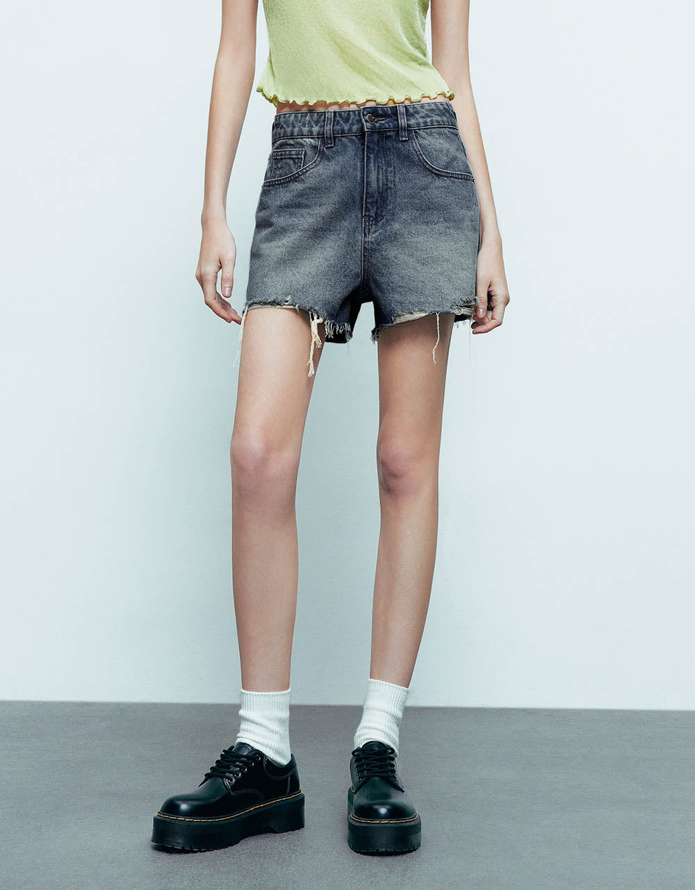 Raw Hem Denim Shorts