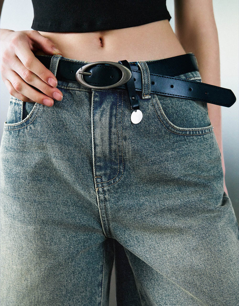 Denim Shorts With Belt