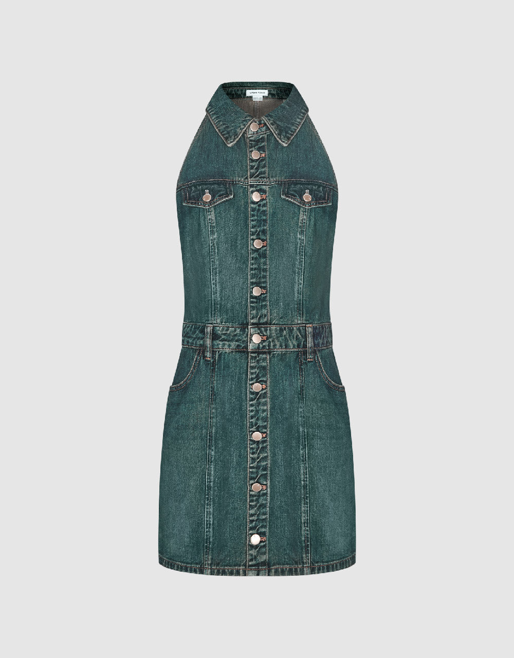 Sleeveless Lapel Denim Dress