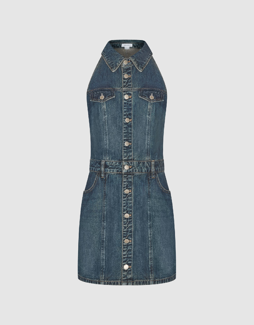 Sleeveless Lapel Denim Dress