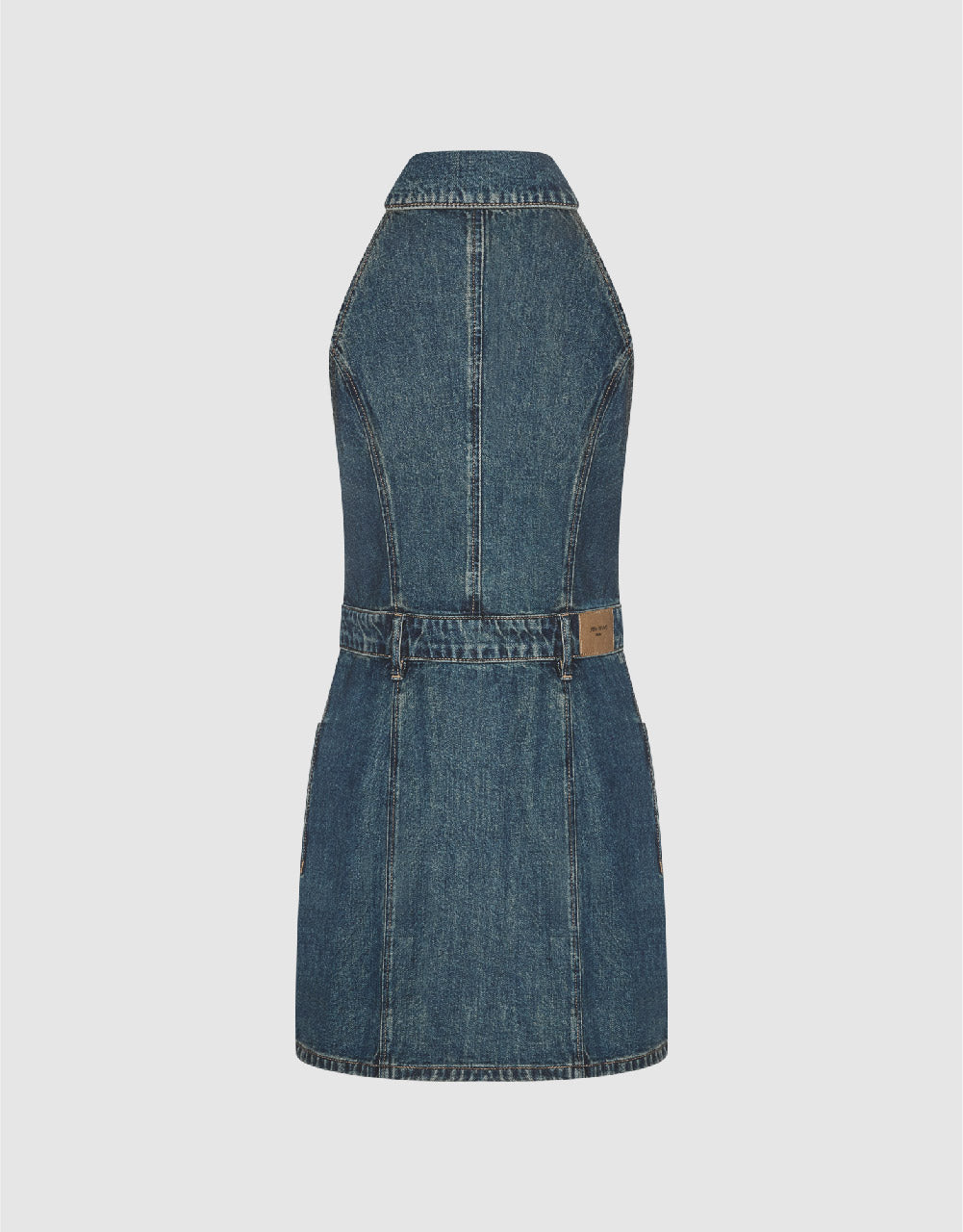 Sleeveless Lapel Denim Dress