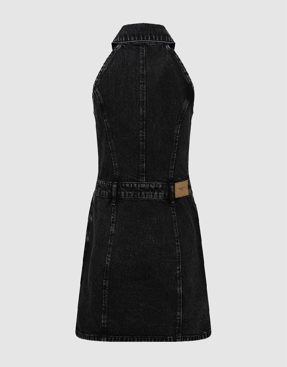 Sleeveless Lapel Denim Dress