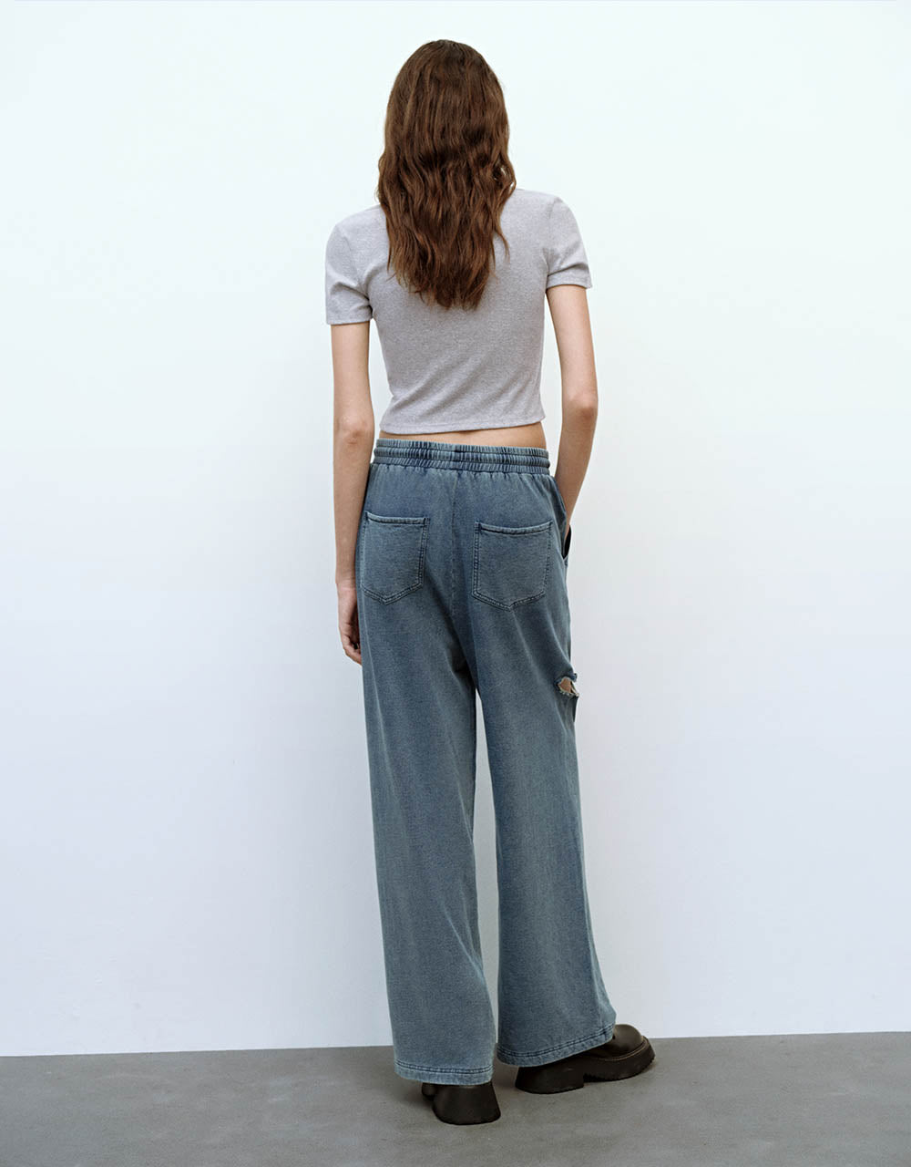 Drawstring Waist Wide-Leg Jeans