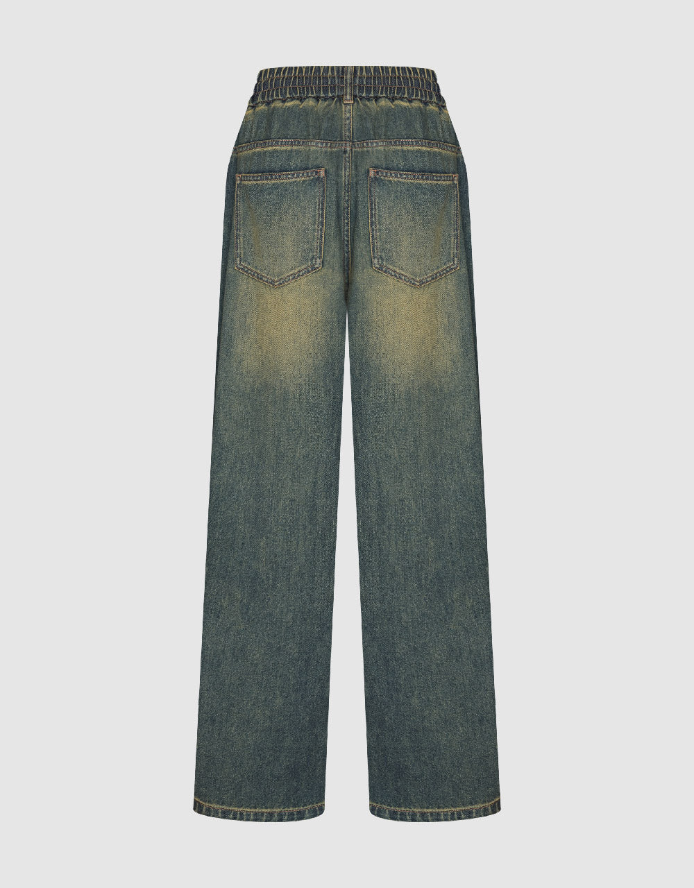 Drawstring Waist Wide-Leg Jeans