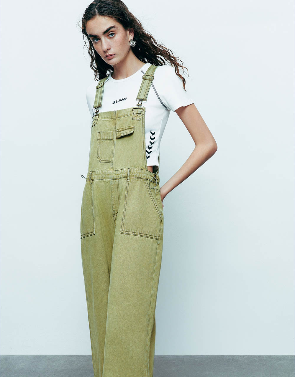 Wide-Leg Denim Overall