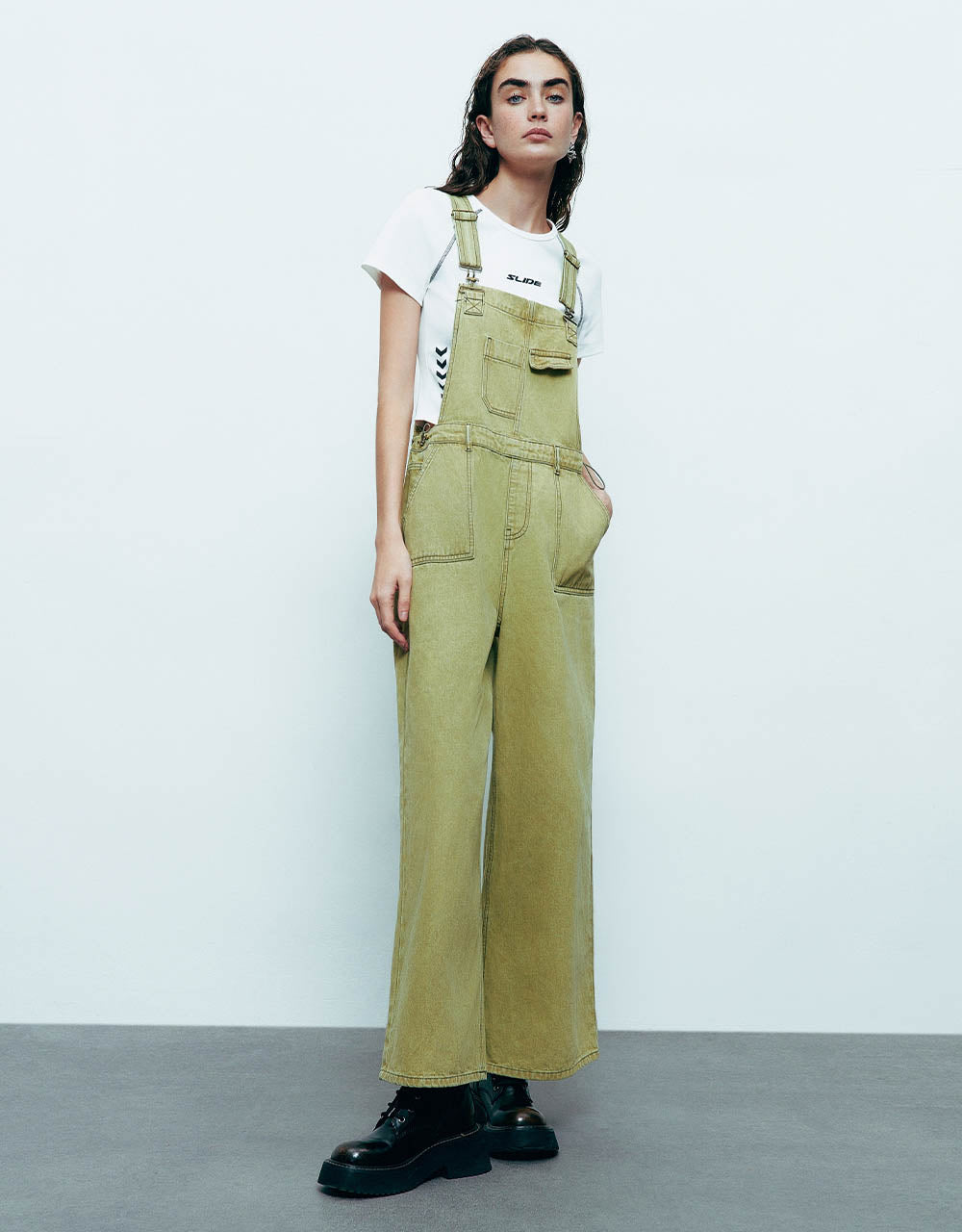 Wide-Leg Denim Overall