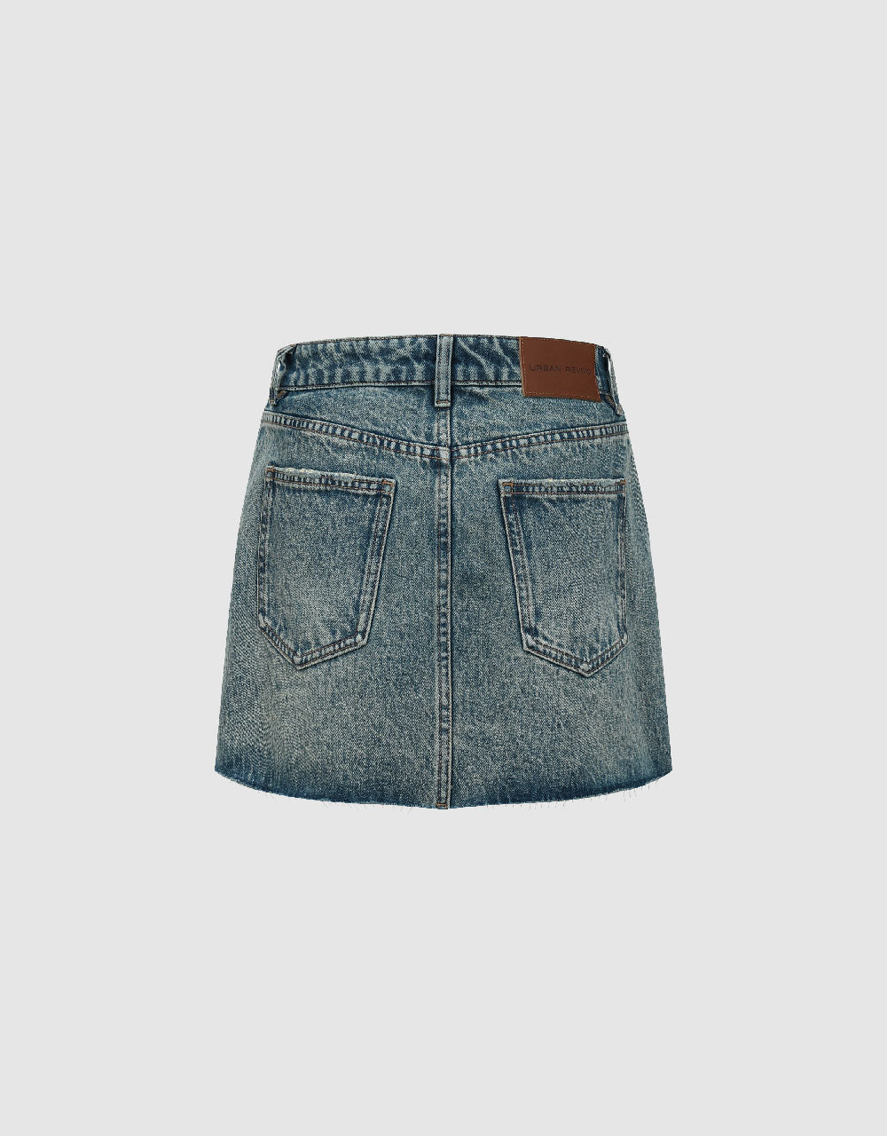 Ripped Mini A-Line Denim Skirt