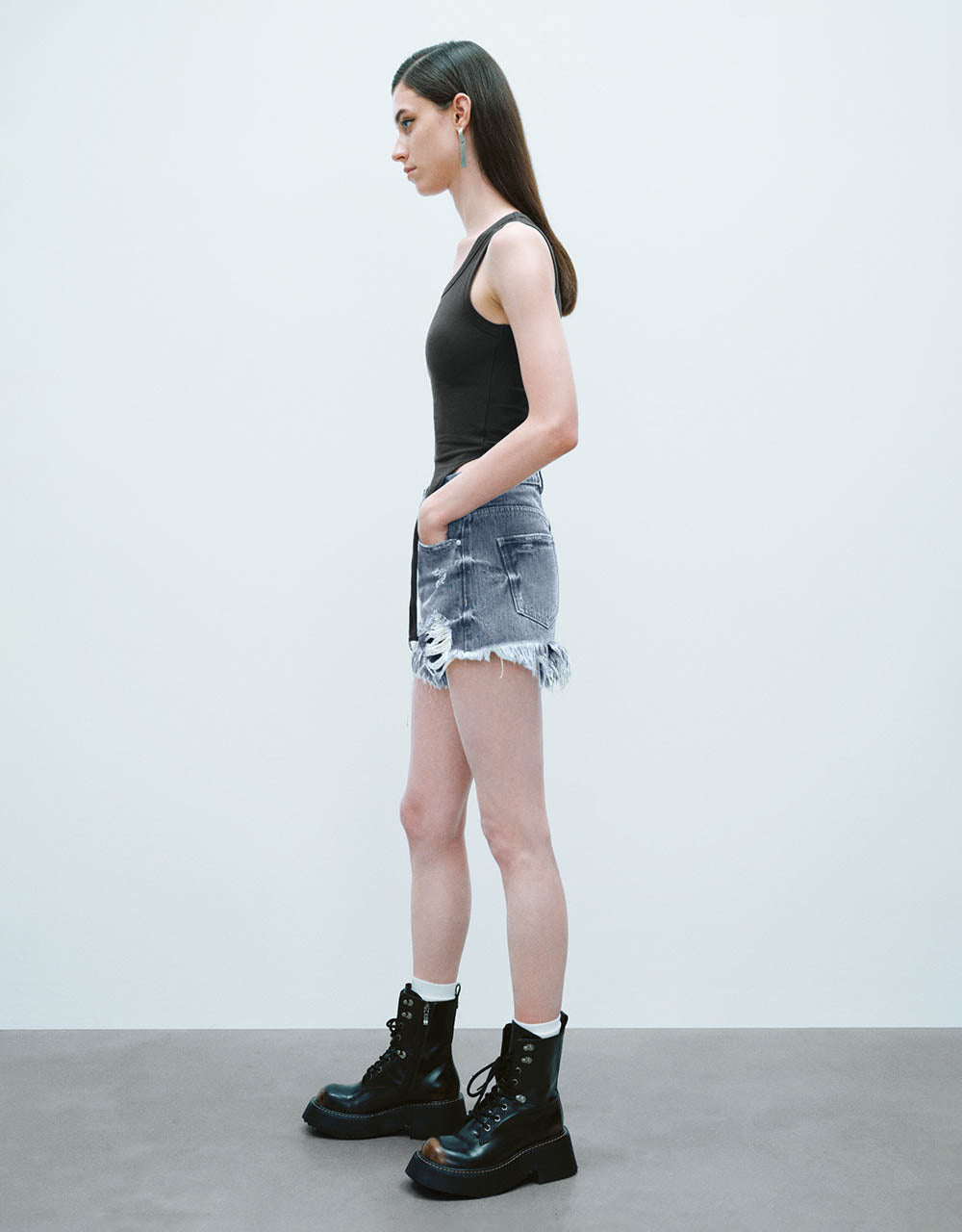 Raw Hem Denim Shorts