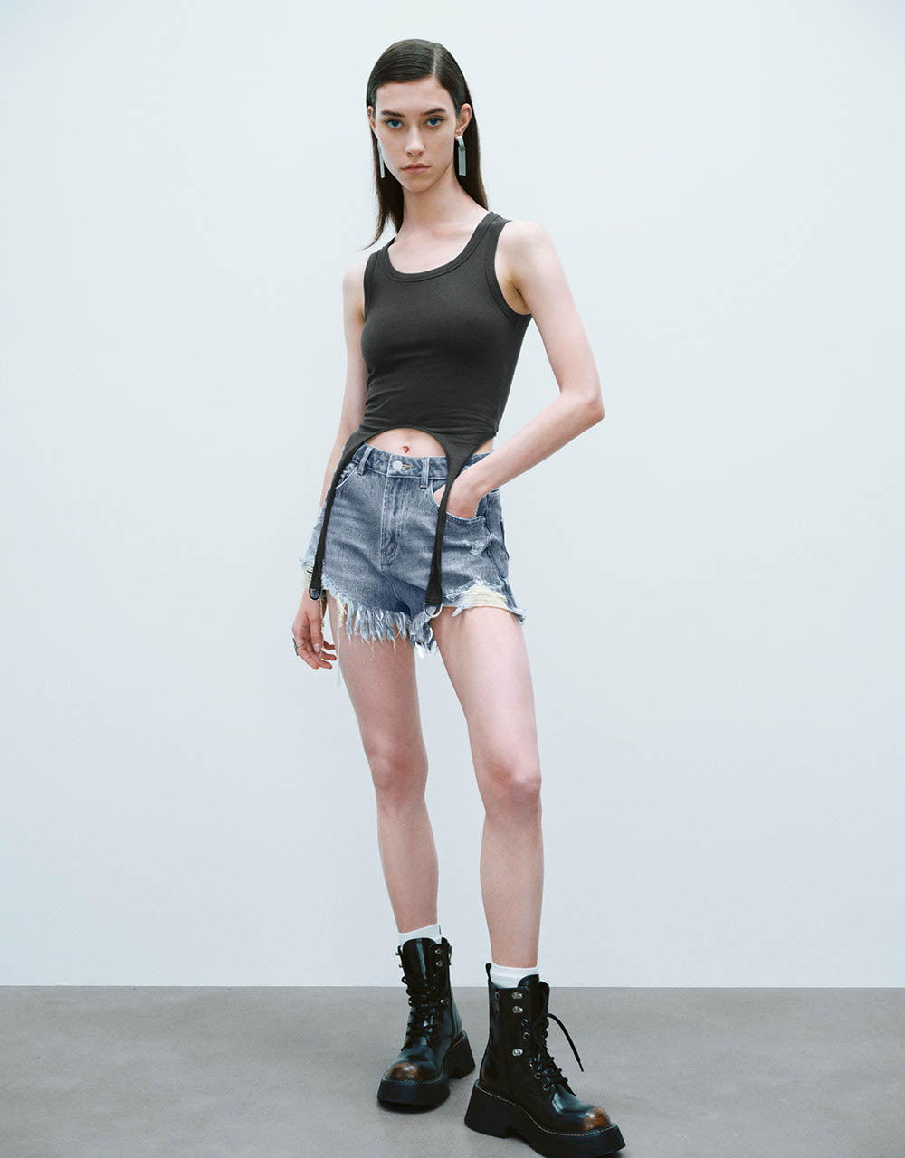 Raw Hem Denim Shorts