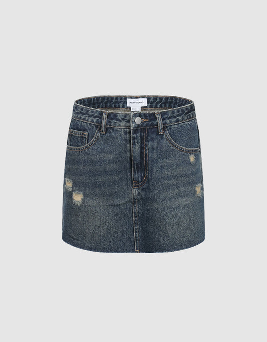 Raw Hem Denim Shorts