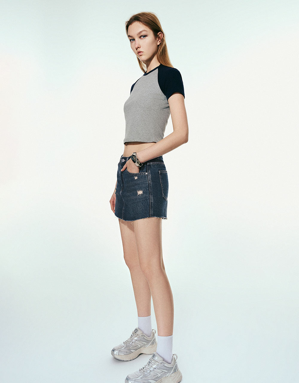 Raw Hem Denim Shorts