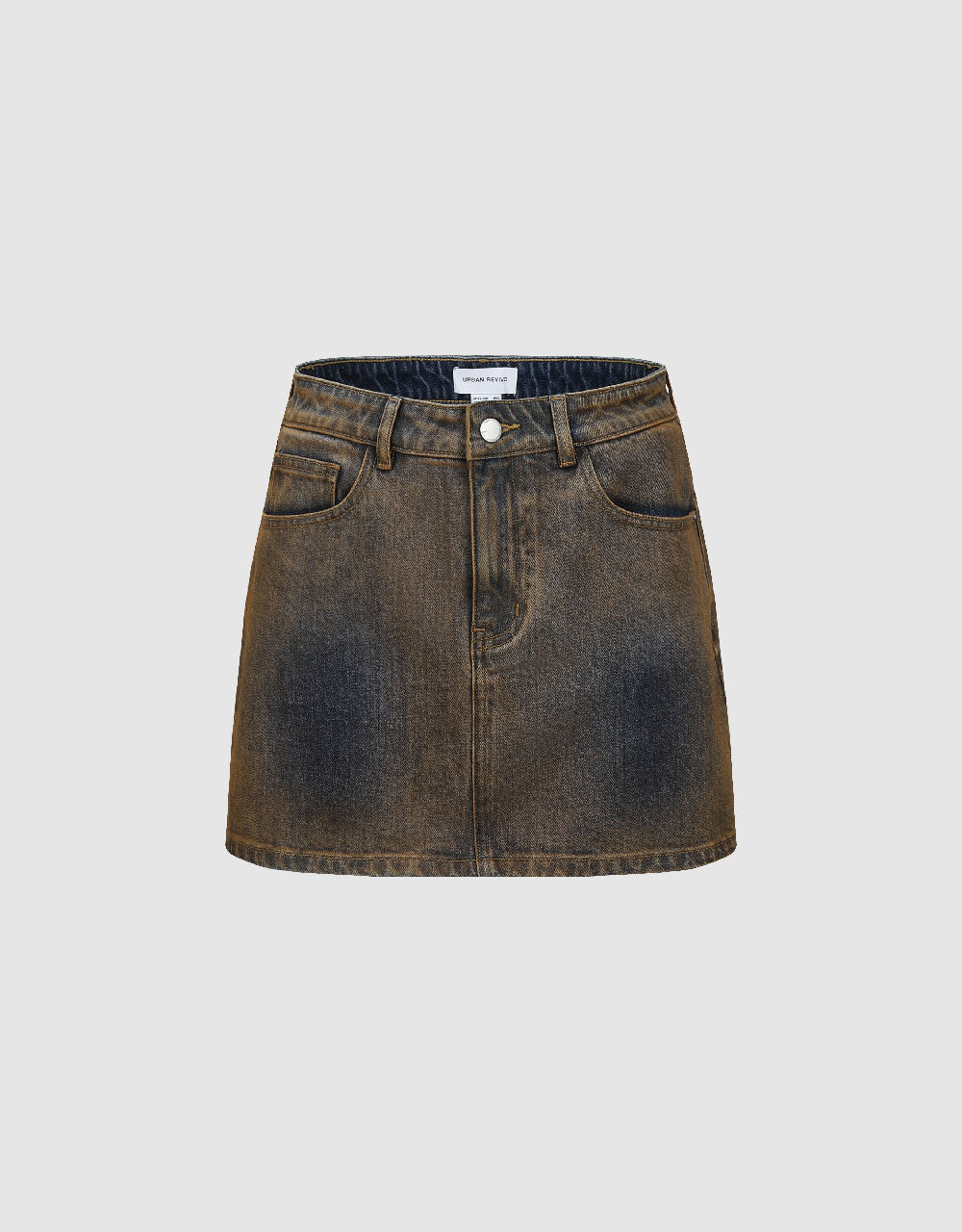 Distressed Mini A-Line Denim Skirt