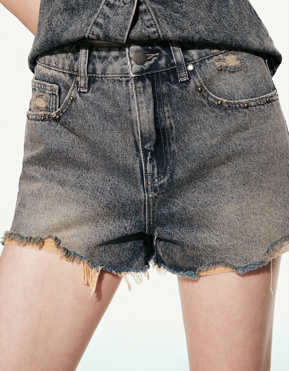 Raw Hem Denim Shorts