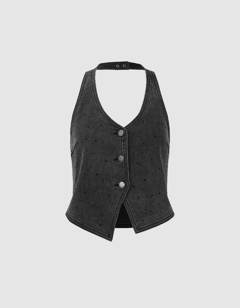 Halter Neck Denim Vest