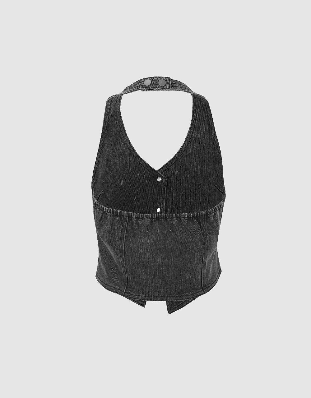 Halter Neck Denim Vest