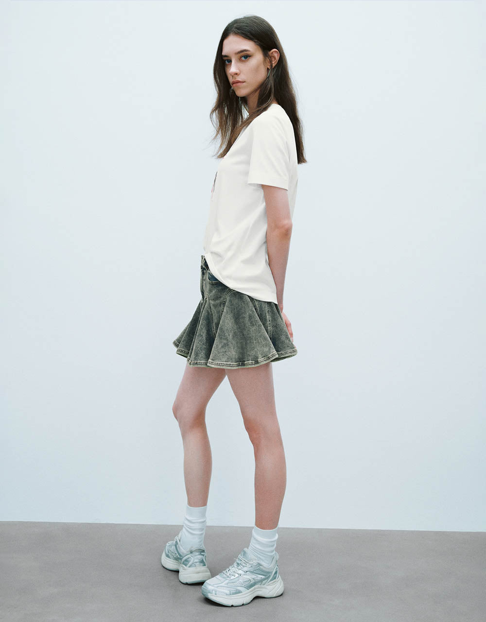Mini A-Line Denim Skirt