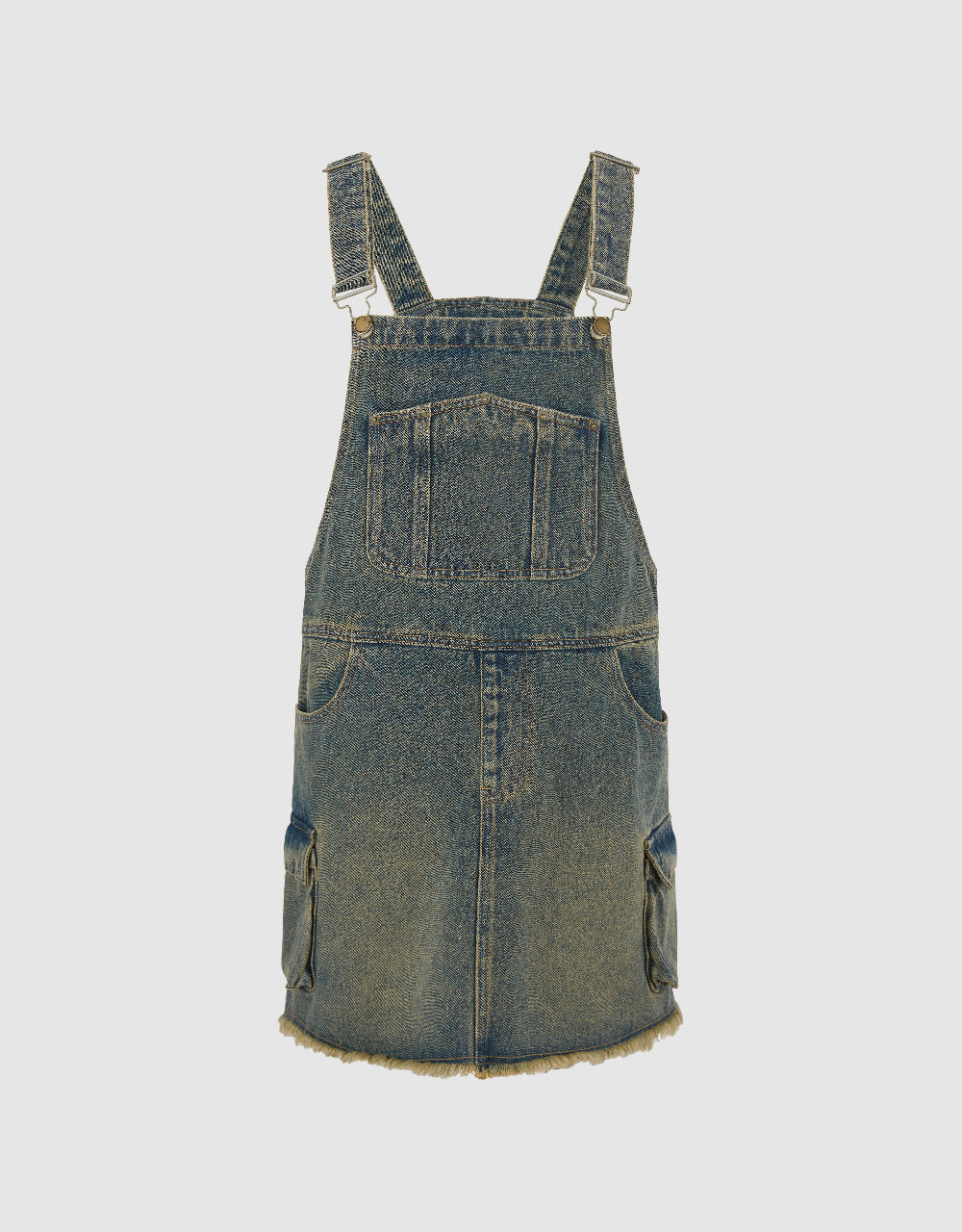 Distressed Raw Hem Denim Dress