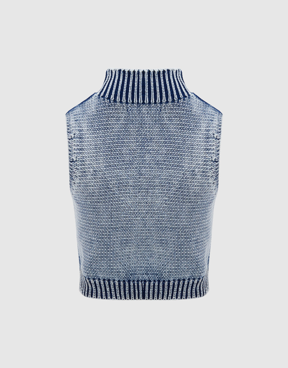 Zip Half Placket Knitted Vest