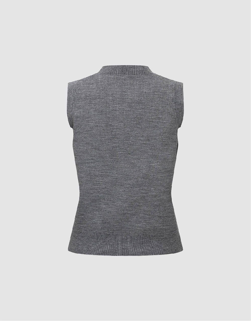 Letter Embroidered Crew Neck Knitted Vest