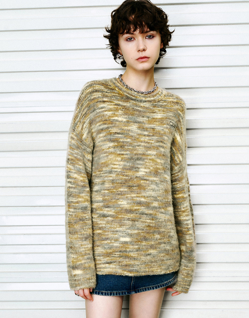 Printed Crew Neck Knitted T-Shirt