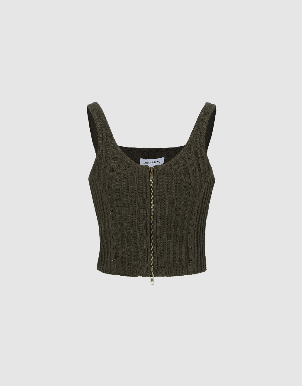 Zipper Front Knitted Vest