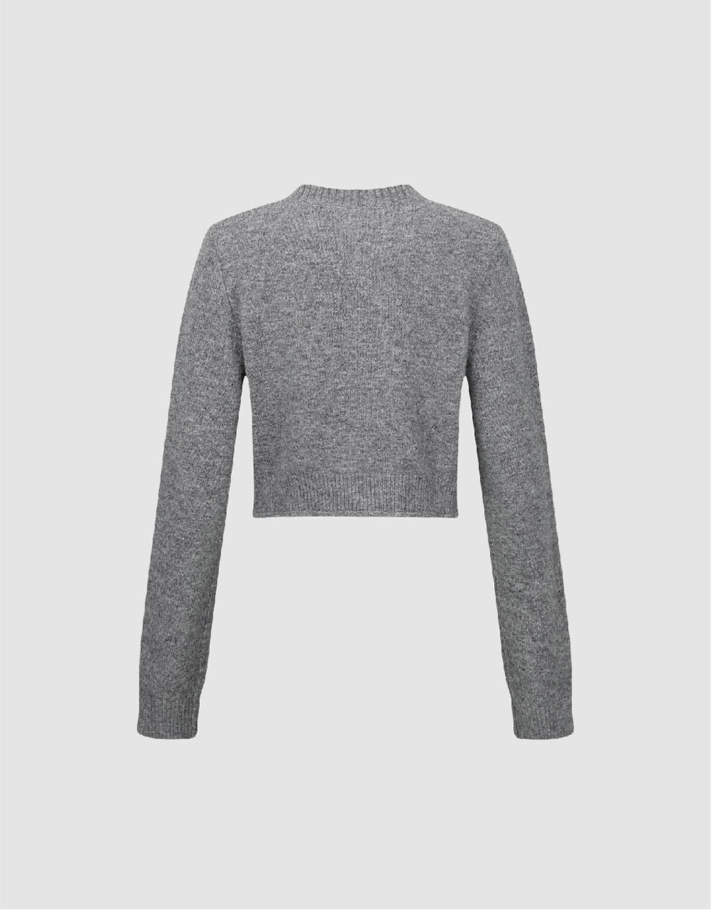 Letter Embossed Crew Neck Knitted T-Shirt