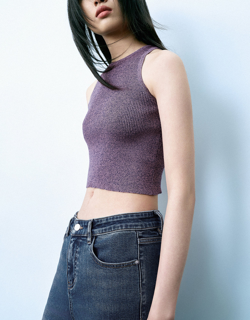 Crew Neck Knitted Tank Top