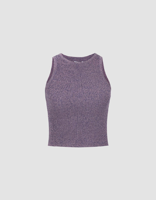 Crew Neck Knitted Tank Top