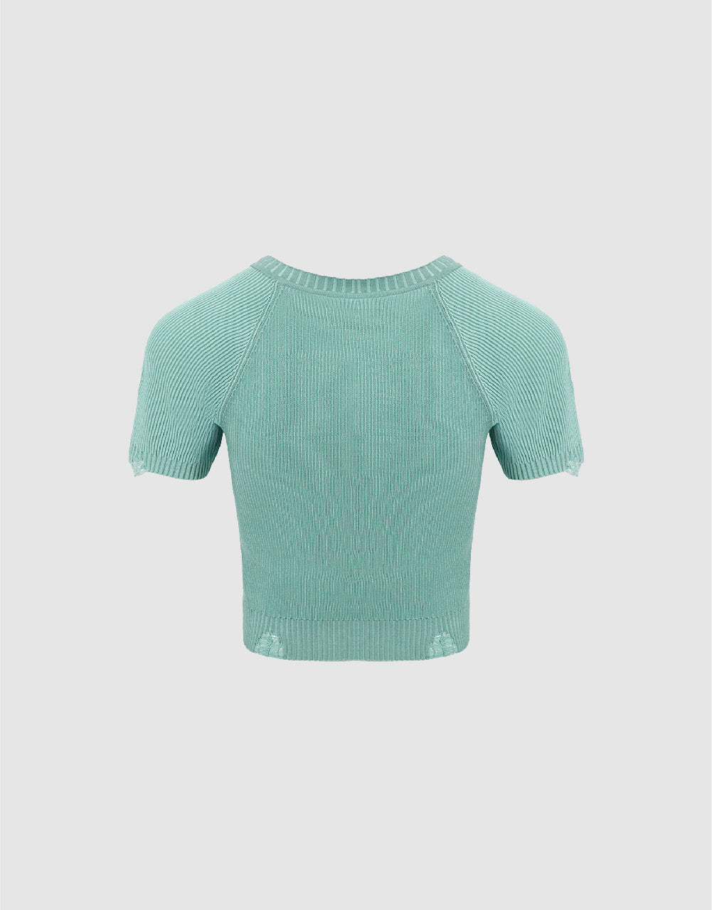 Raglan Sleeve Crew Neck Knitted T-Shirt