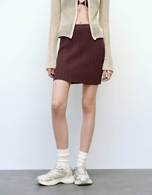 Mini Knitted Straight Skirt