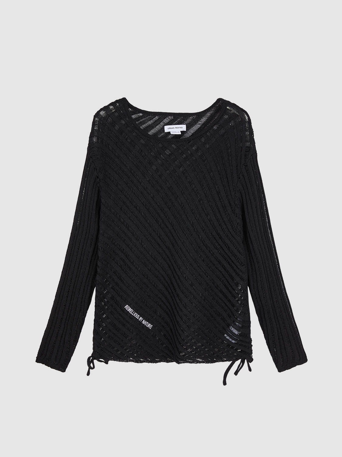 Sheer Crew Neck Knitted T-Shirt