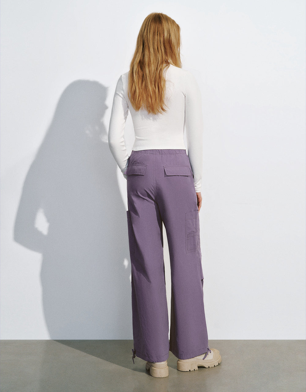 Drawstring Waist Wide-Leg Pants