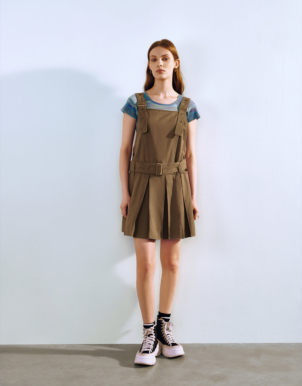 Sleeveless Square-cut Collar A-Line Dress