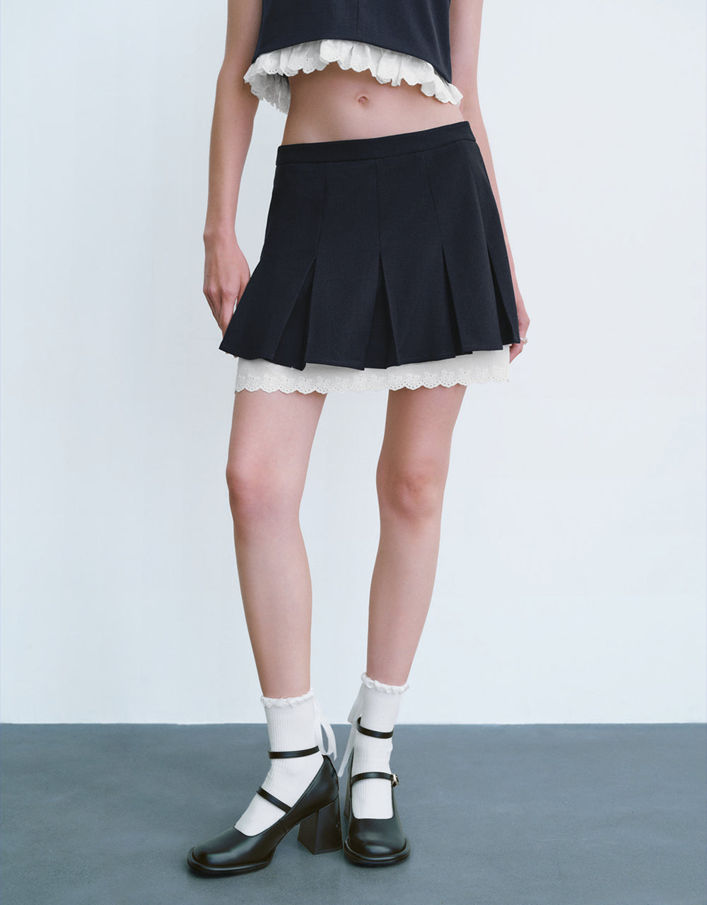 Two Toned Mini A-Line Skirt